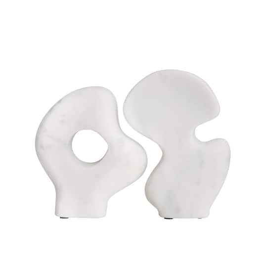 Hello Honey® 6.5" White Decorative Abstract Marble Sculptures Set | Michaels®